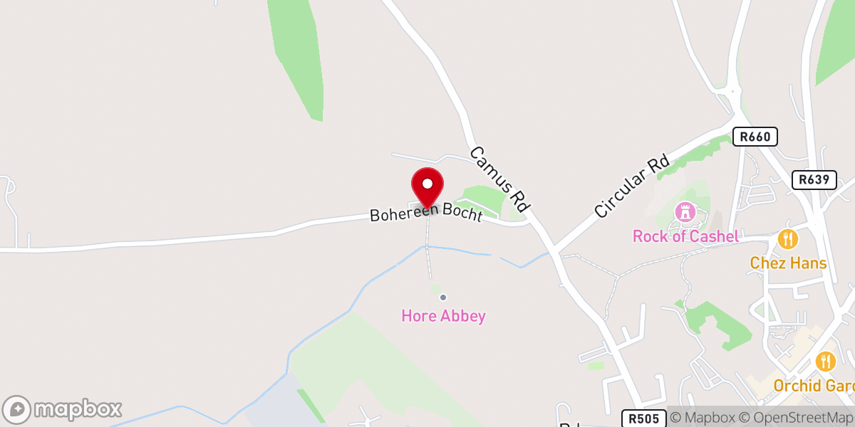 Map showing location of Hore Abbey Entrance