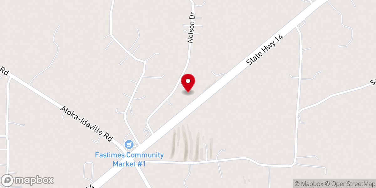 Map showing location of Open Door Baptist Church