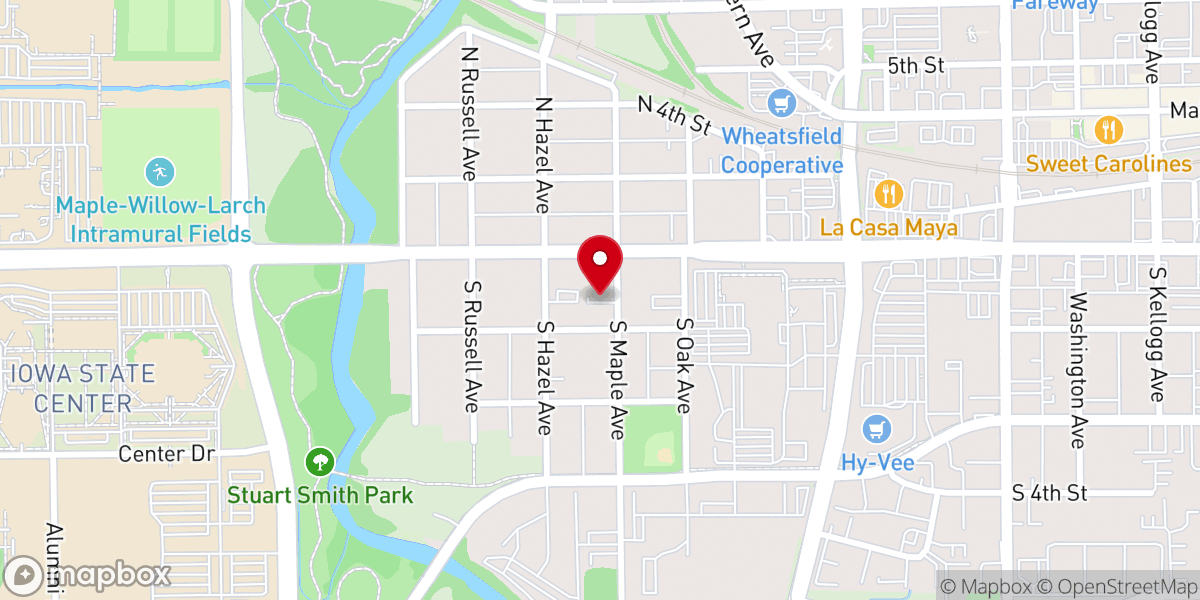 Map showing location of Ames Friends Meeting