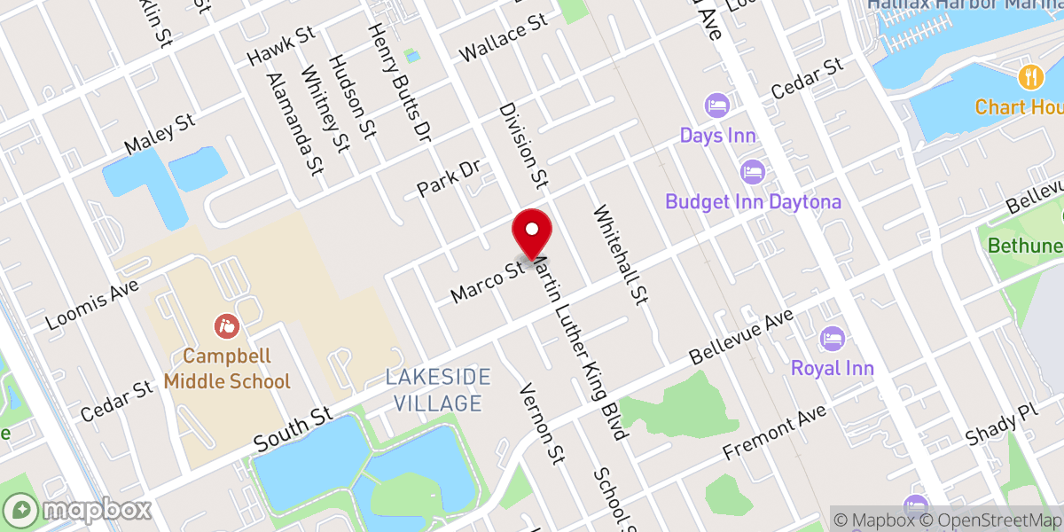 Map showing location of Lutheran Trinity Church