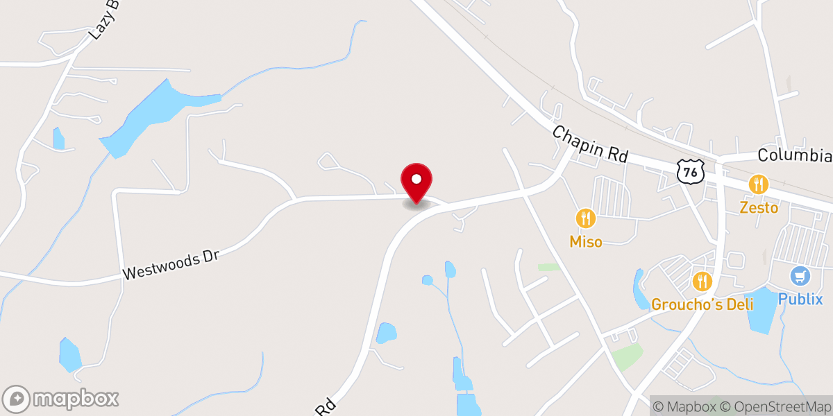 Map showing location of Lazy Creek Taphouse