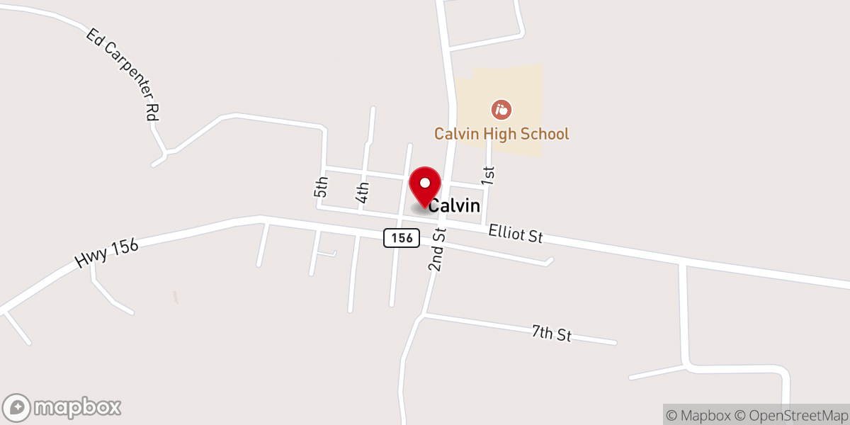 Map showing location of Calvin Village Office