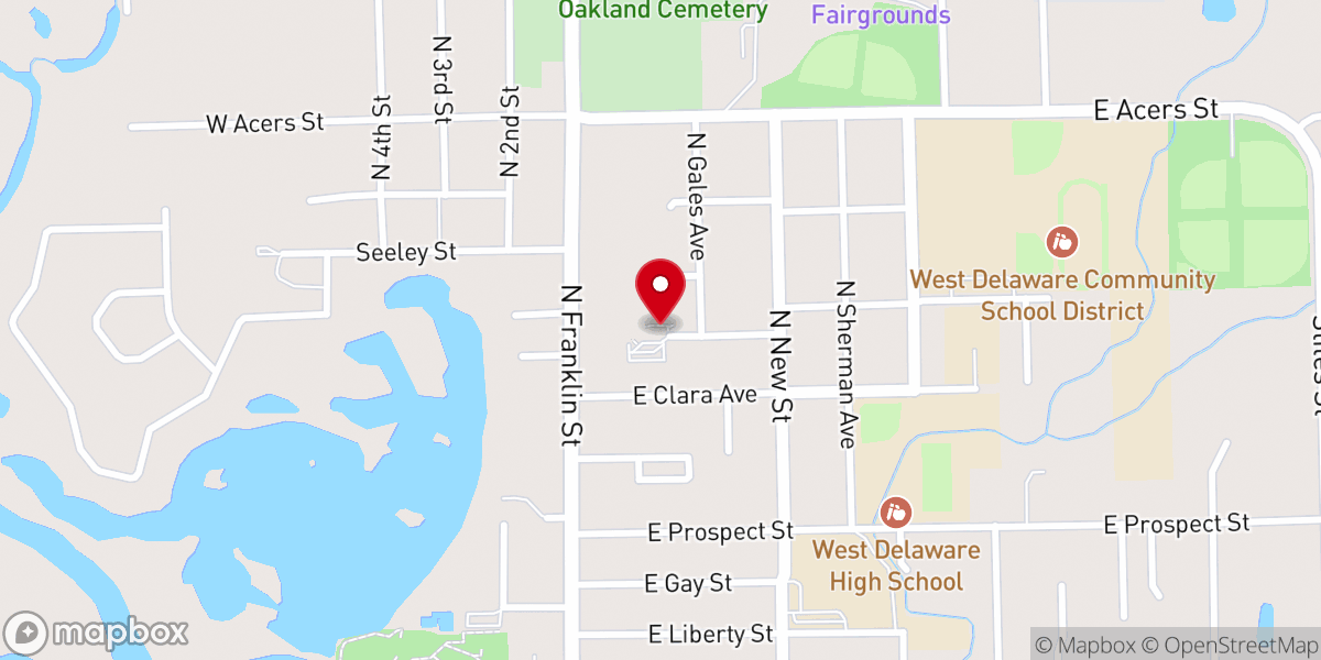 Map showing location of Our Savior Lutheran Church