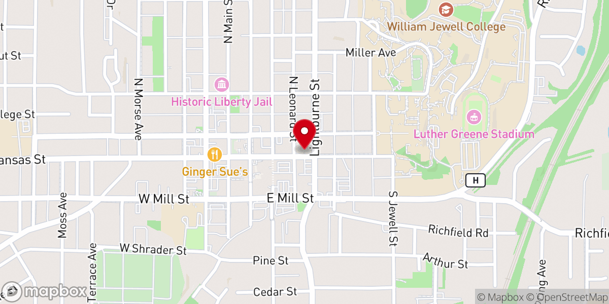 Map showing location of Second Baptist Church