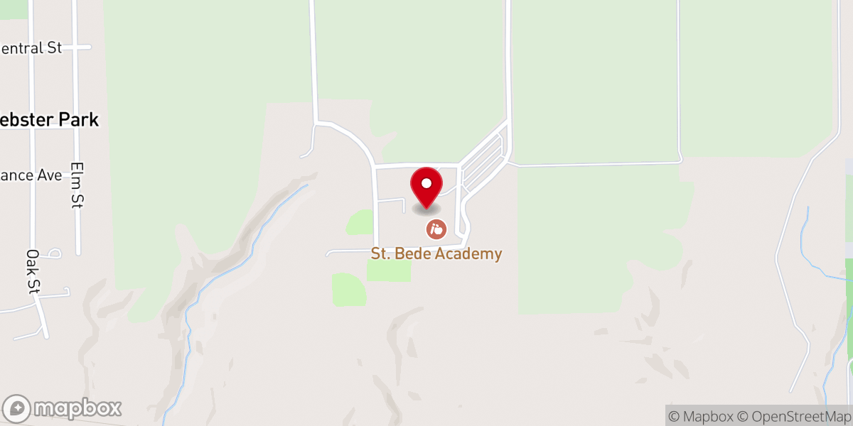 Map showing location of Saint Bede Academy