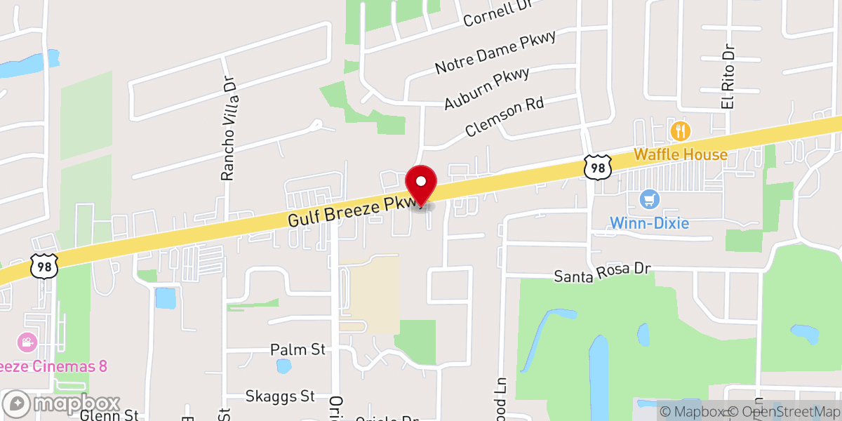 Map showing location of Santa Rosa Shores Baptist Church