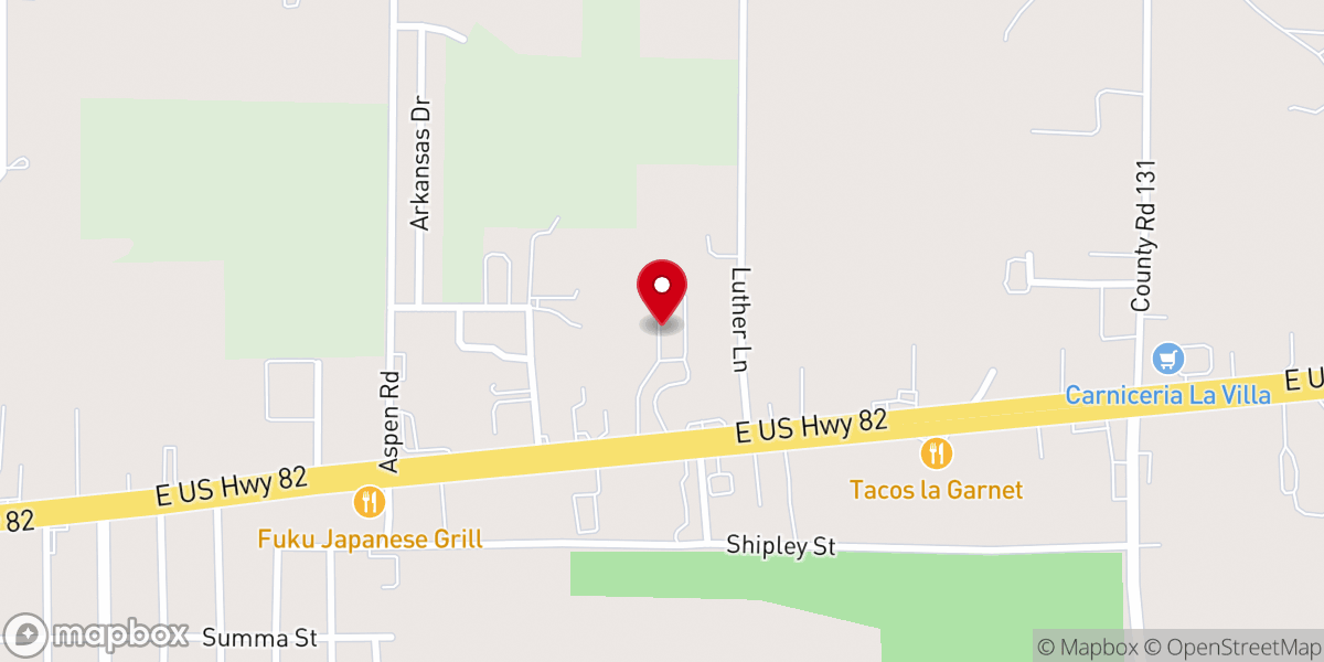 Map showing location of Primera Iglesia Bautista de Gainesville Texas