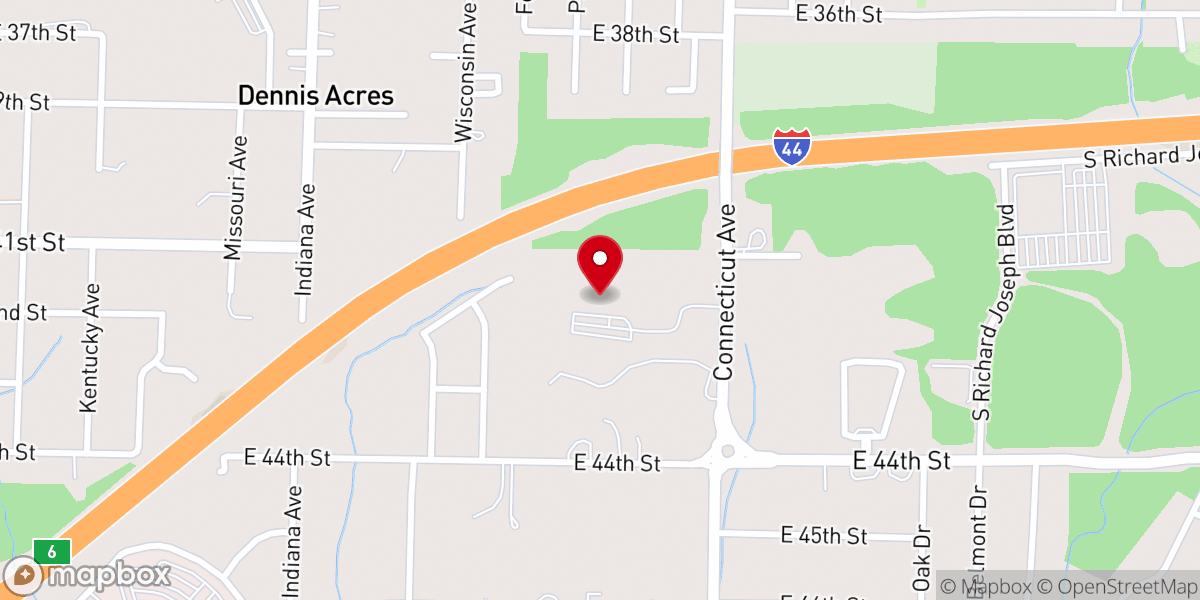 Map showing location of First Baptist Church Joplin