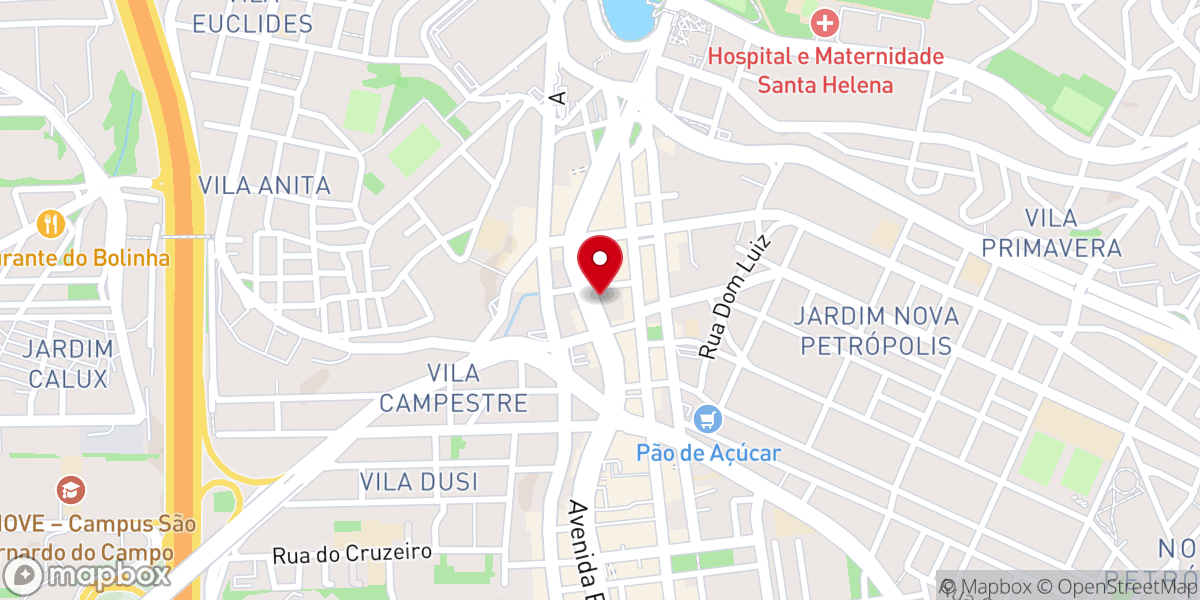 Map showing location of Paróquia das Santas Missões/ Igreja Católica Apostólica Carismática- São Bernardo do Campo - Padre Lucas Claudino