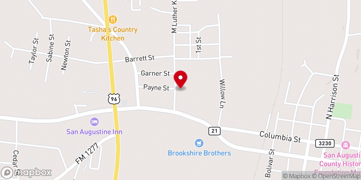 Map showing location of Sunset church of Christ
