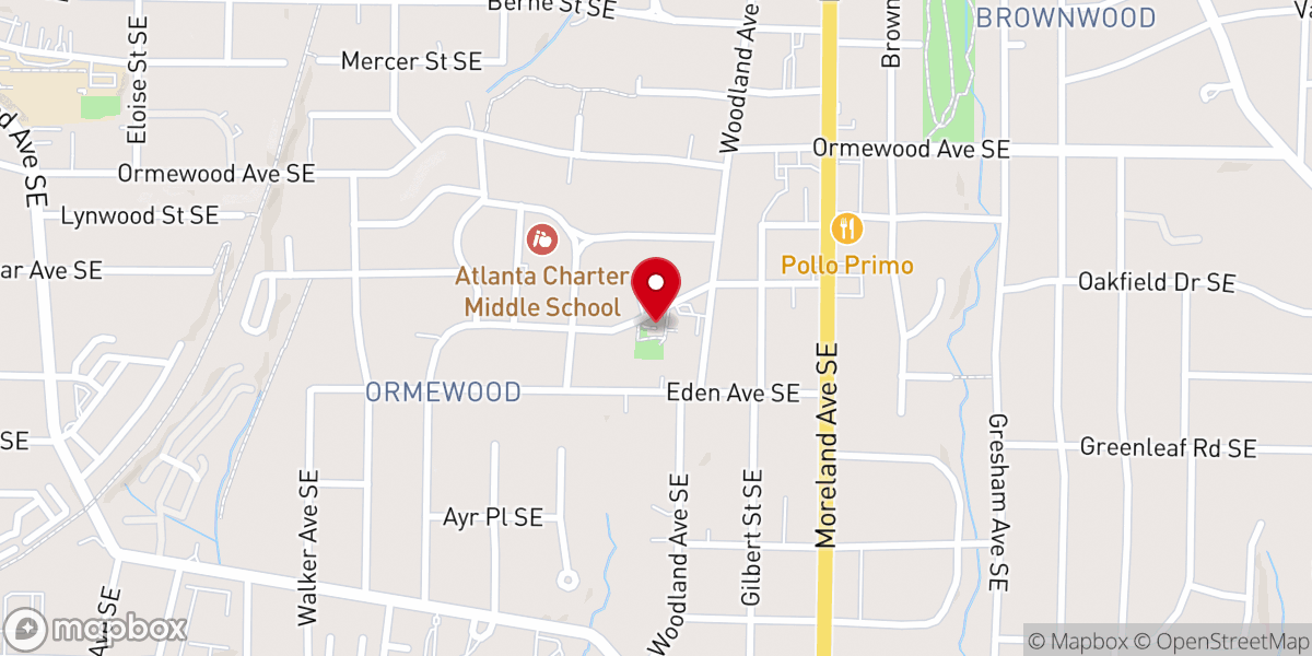 Map showing location of Ormewood Park Presbyterian Church