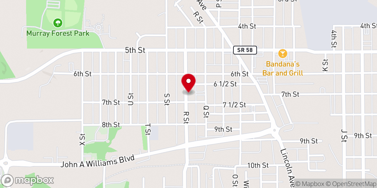 Map showing location of Bedford Free Methodist Church