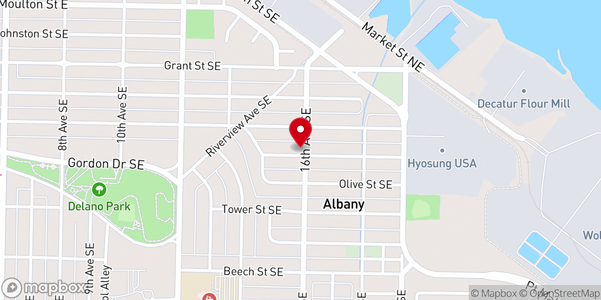 Map showing location of Sixteenth Avenue Baptist Church