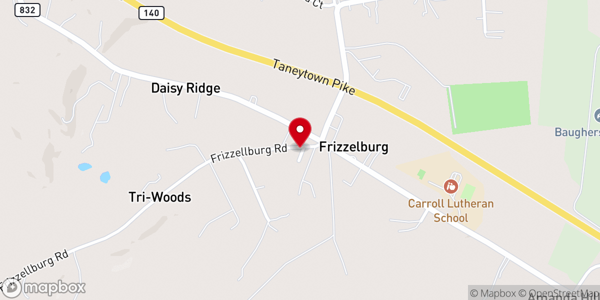 Map showing location of Frizellburg Bible Church