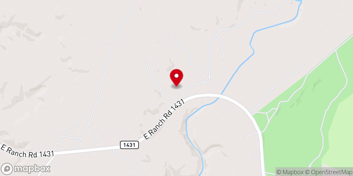 Map showing location of Camp Peniel Inc