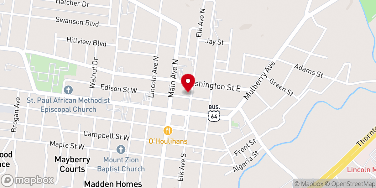 Map showing location of First United Methodist Church
