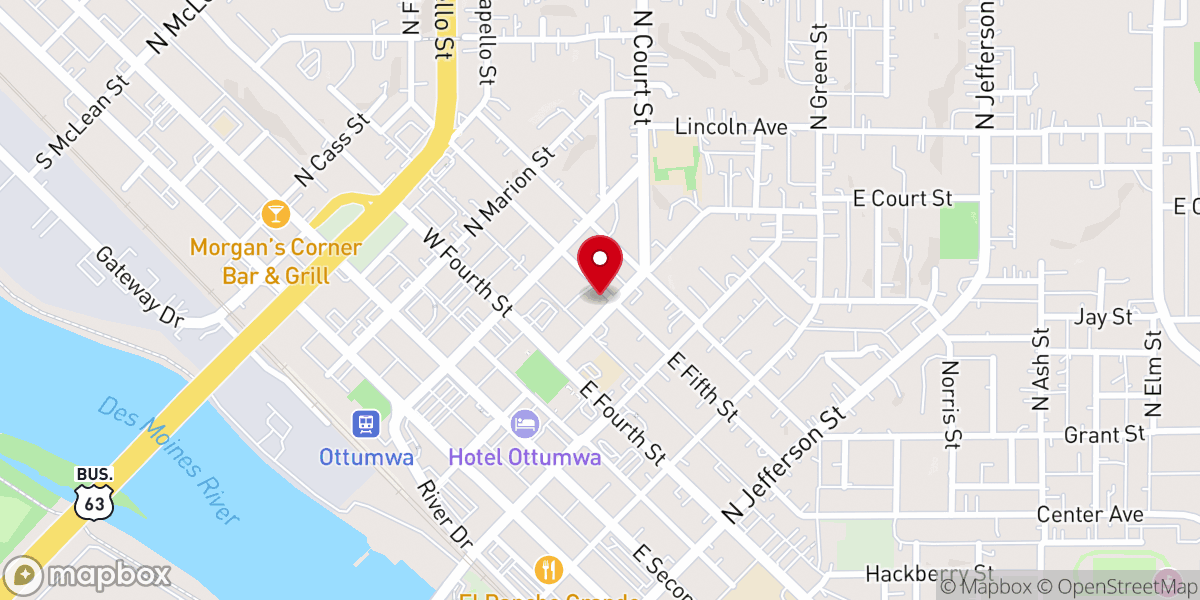 Map showing location of First Baptist Church