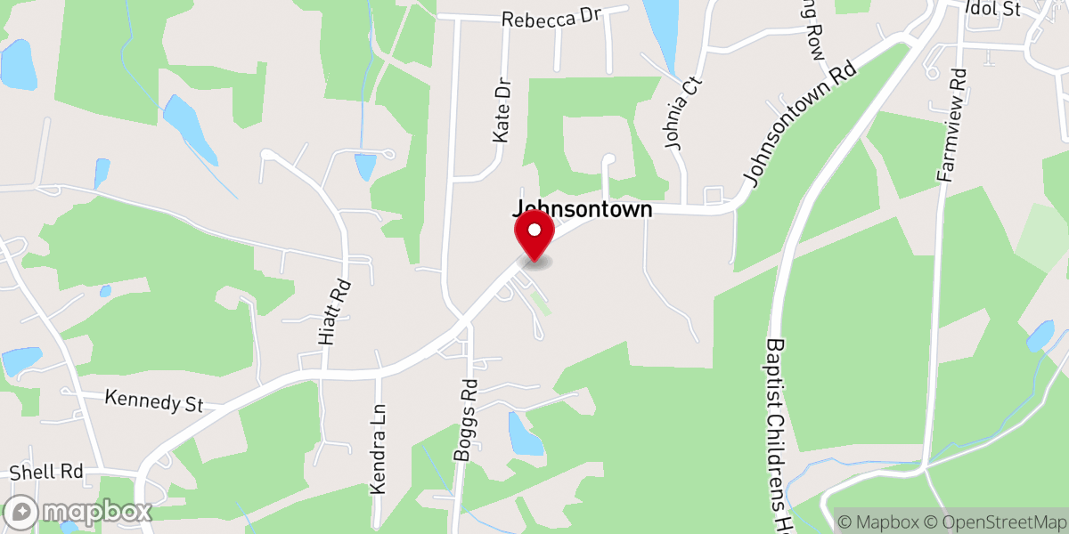 Map showing location of Johnsontown Methodist Church