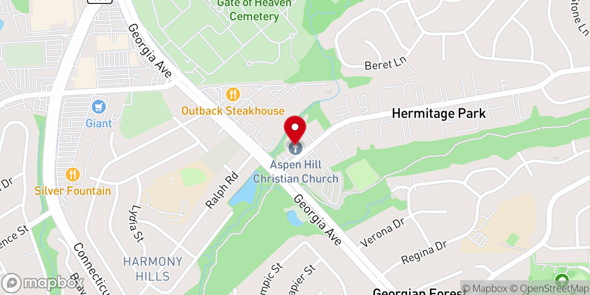 Map showing location of Aspen Hill Christian Church