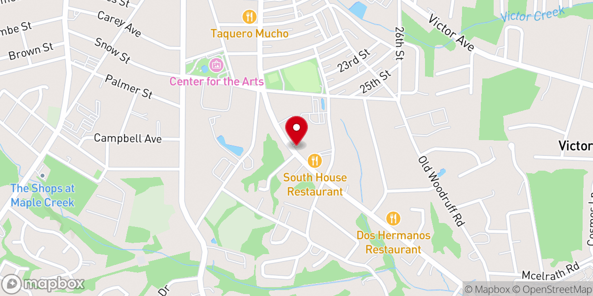 Map showing location of Victor Baptist Church