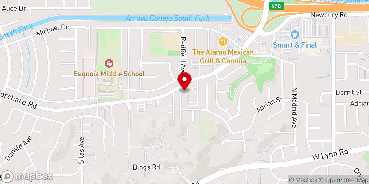 Map showing location of Conejo Valley Church of the Nazarene