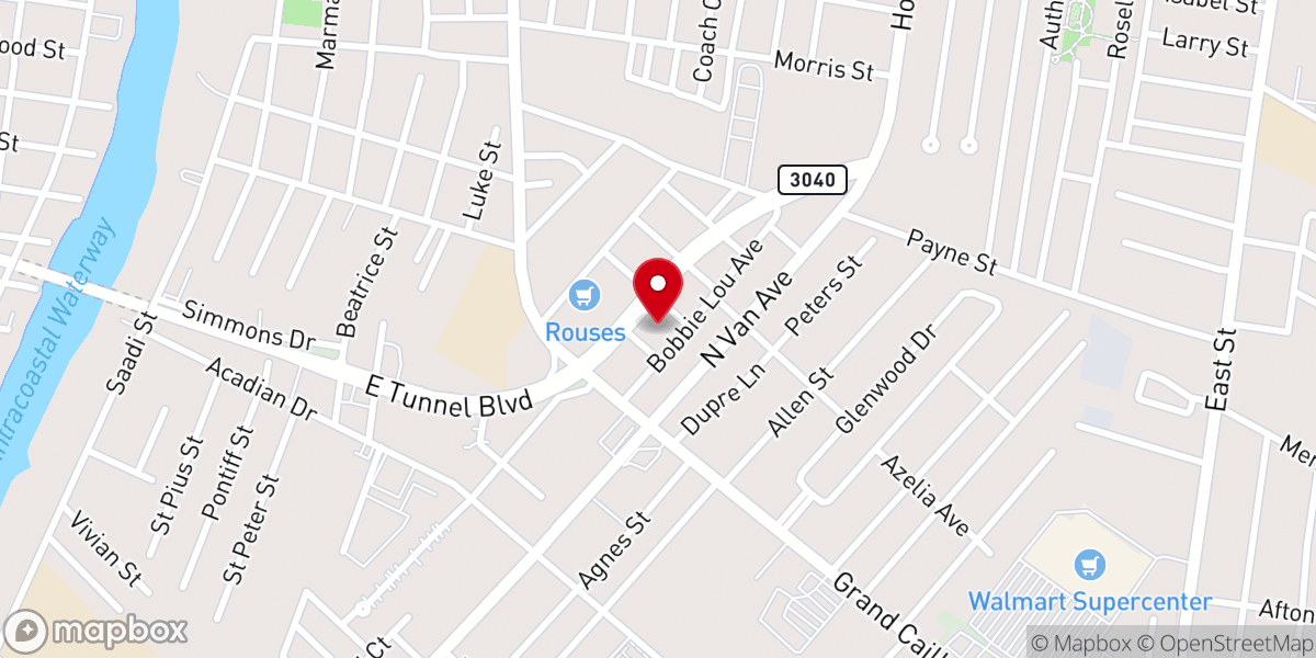 Map showing location of Christ Baptist Church