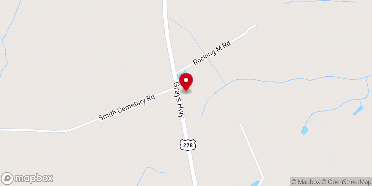 Map showing location of Mill Creek Church
