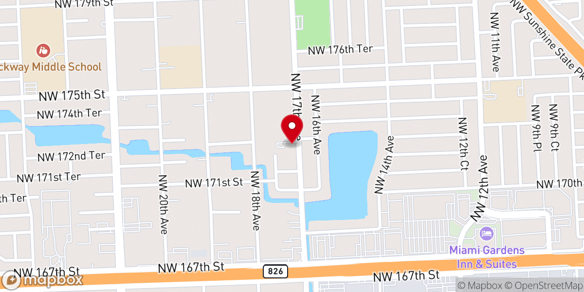 Map showing location of Iglesia De Dios Casa de Refugio en Miami