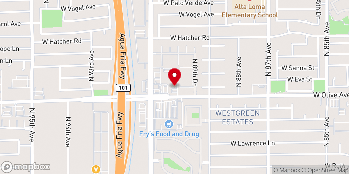 Map showing location of South Peoria Baptist Church
