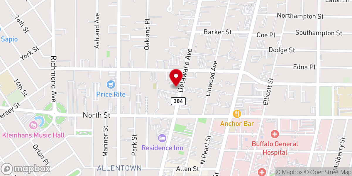 Map showing location of Westminster Presbyterian Church