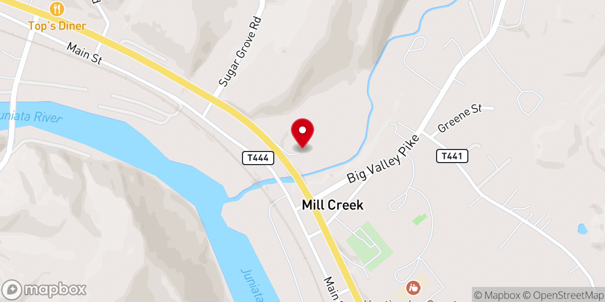 Map showing location of Mill Creek Captain Jack Lions Club