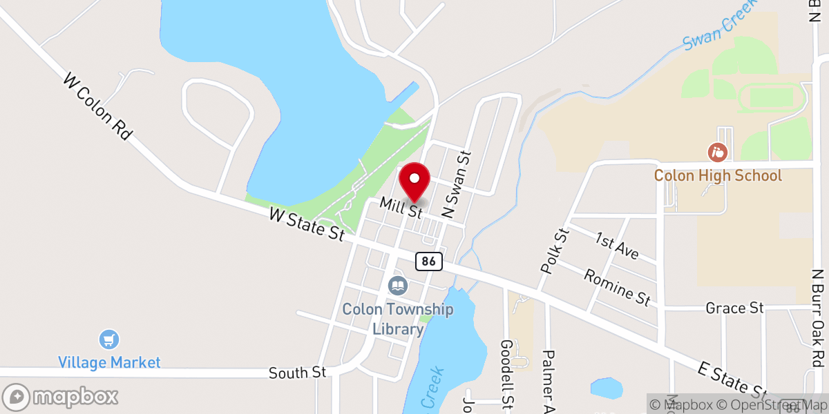 Map showing location of New Life Assembly-God Church