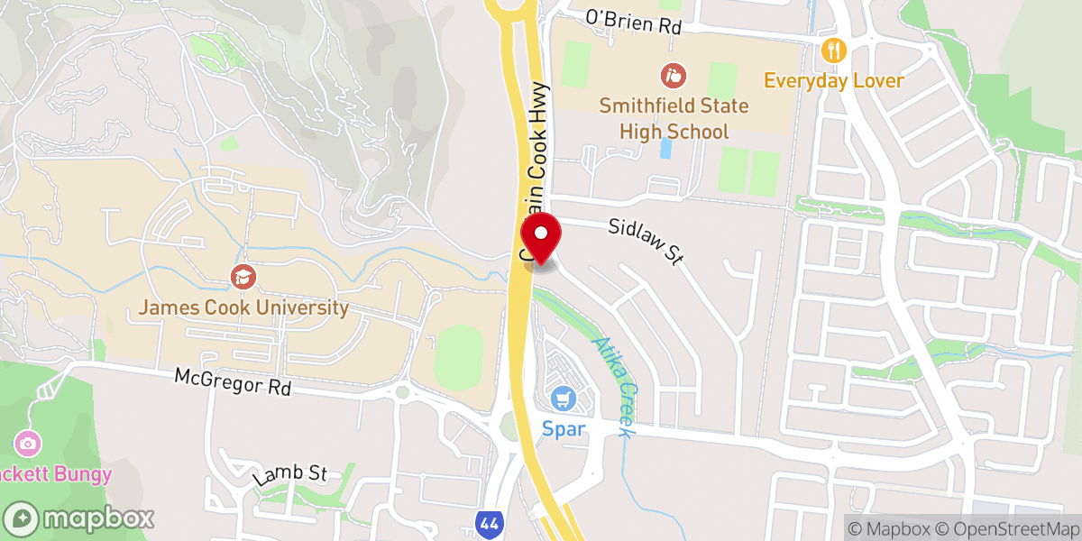 Map showing location of North Church Cairns