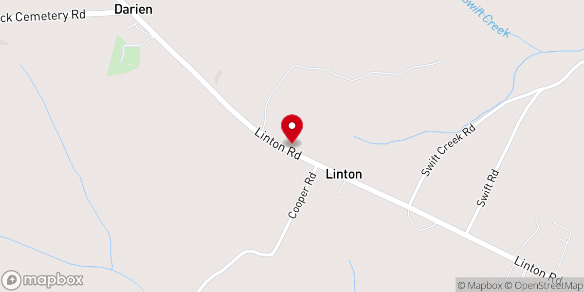 Map showing location of Linton United Methodist Church