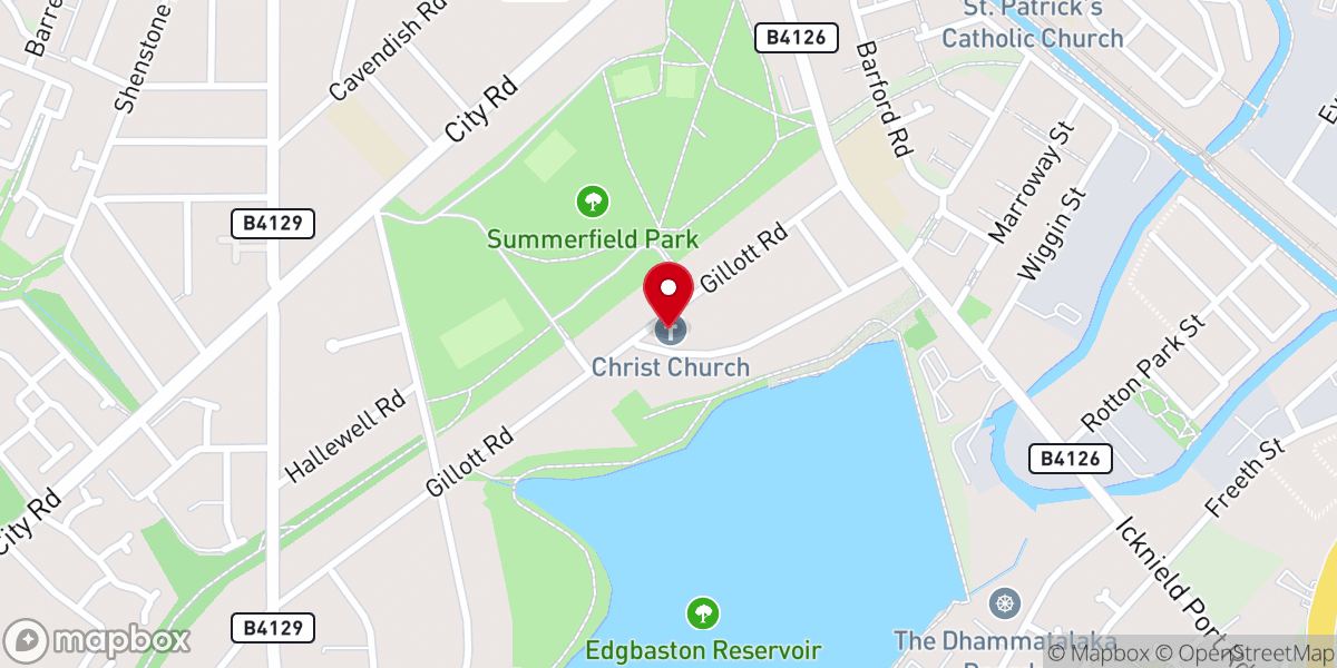 Map showing location of Christ Church, Summerfield