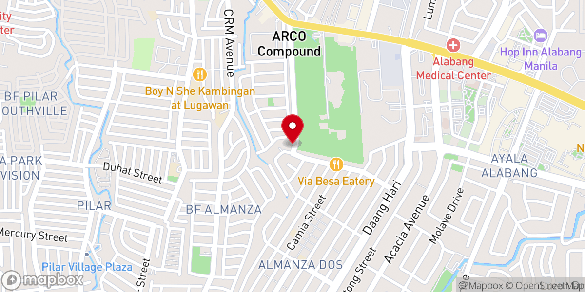 Map showing location of Church of God Alabang