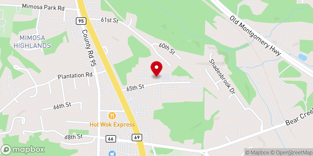 Map showing location of The Tabernacle Tuscaloosa