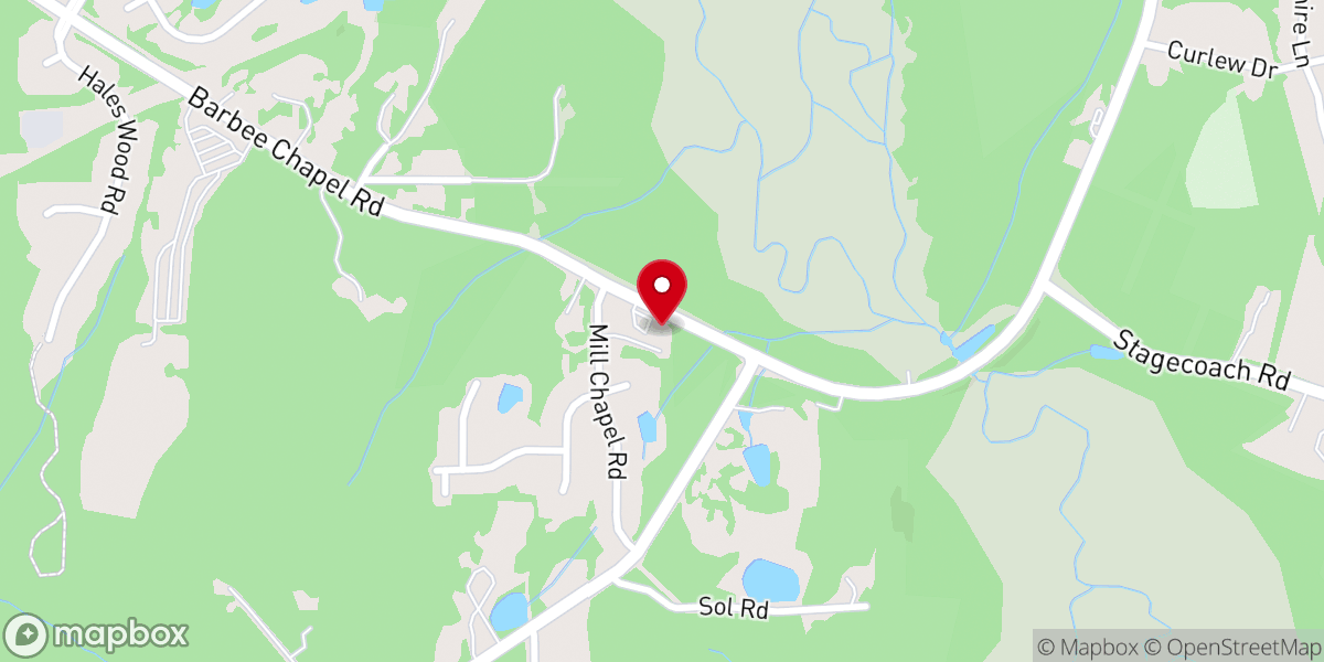 Map showing location of Barbees Church