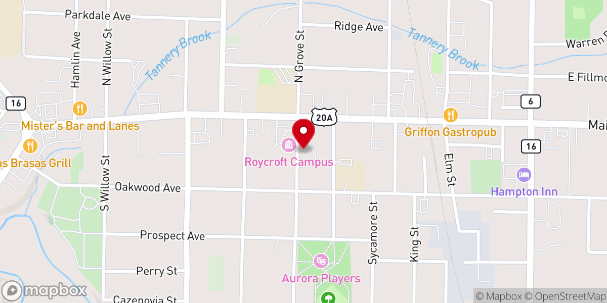 Map showing location of Roycroft Inn