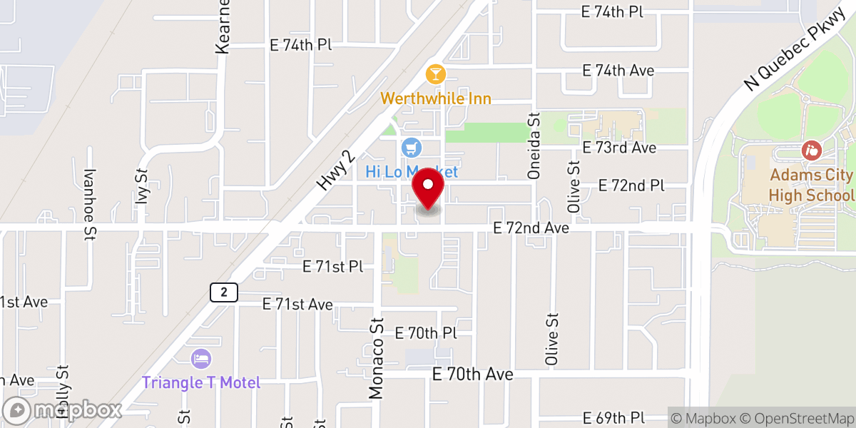 Map showing location of Calvary Commerce City