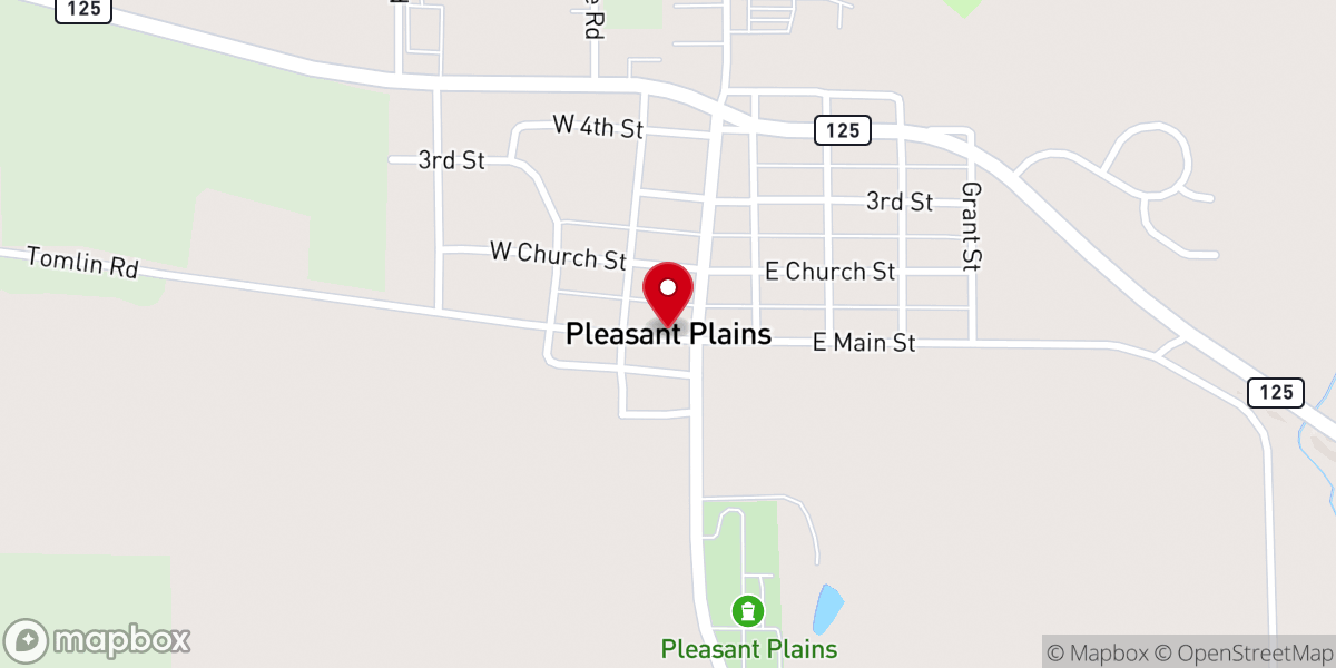 Map showing location of Pleasant Plains