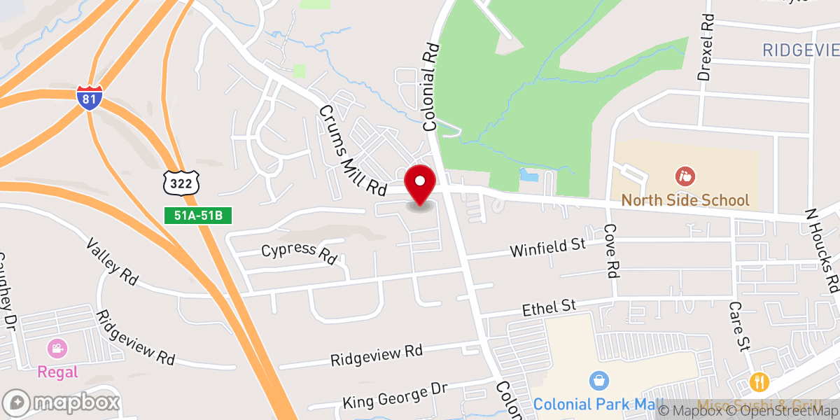 Map showing location of Crosspoint United Methodist