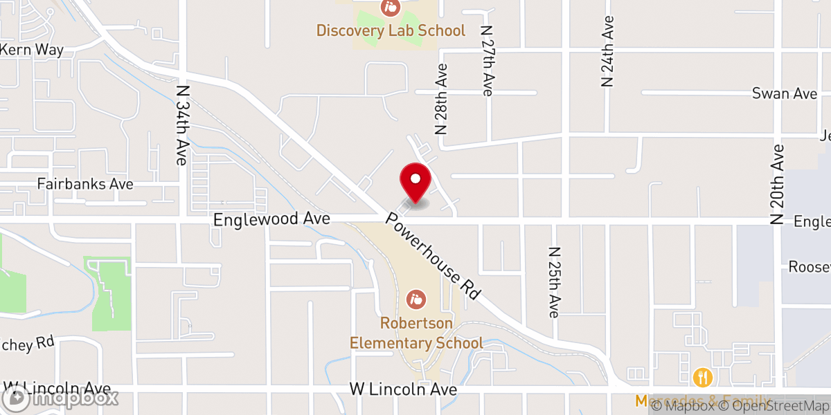 Map showing location of Trinity Church of the Nazarene