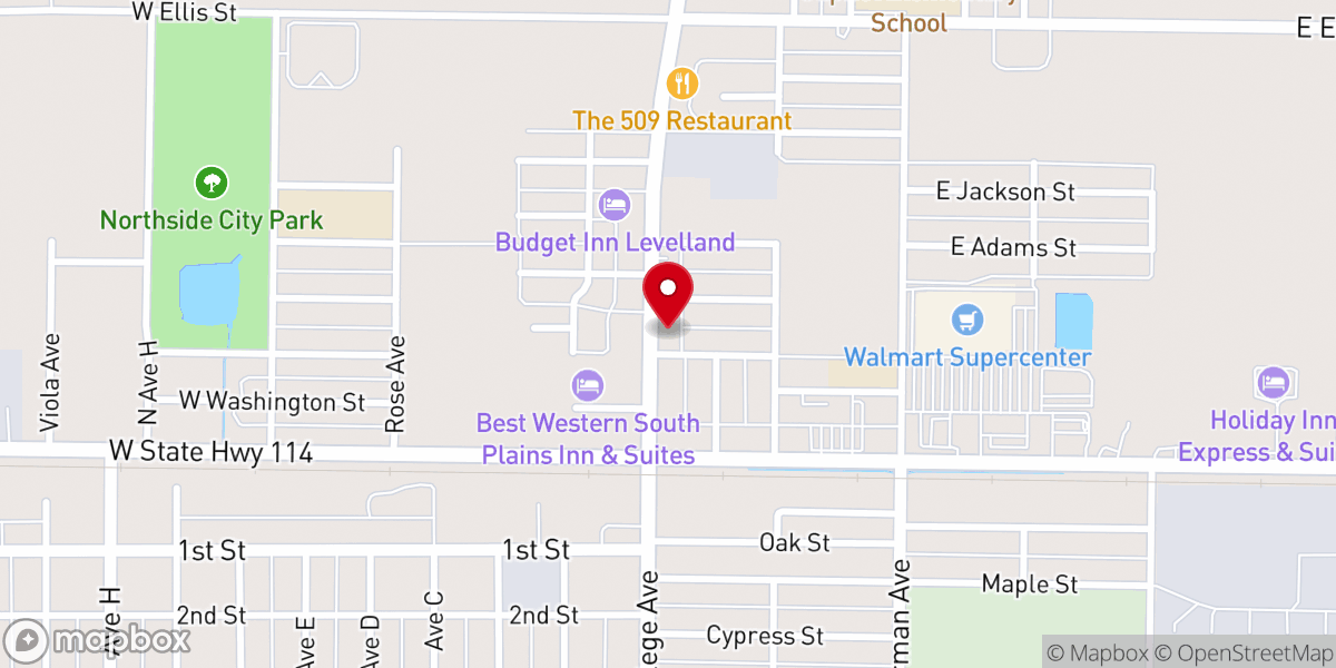 Map showing location of College Avenue Baptist Church