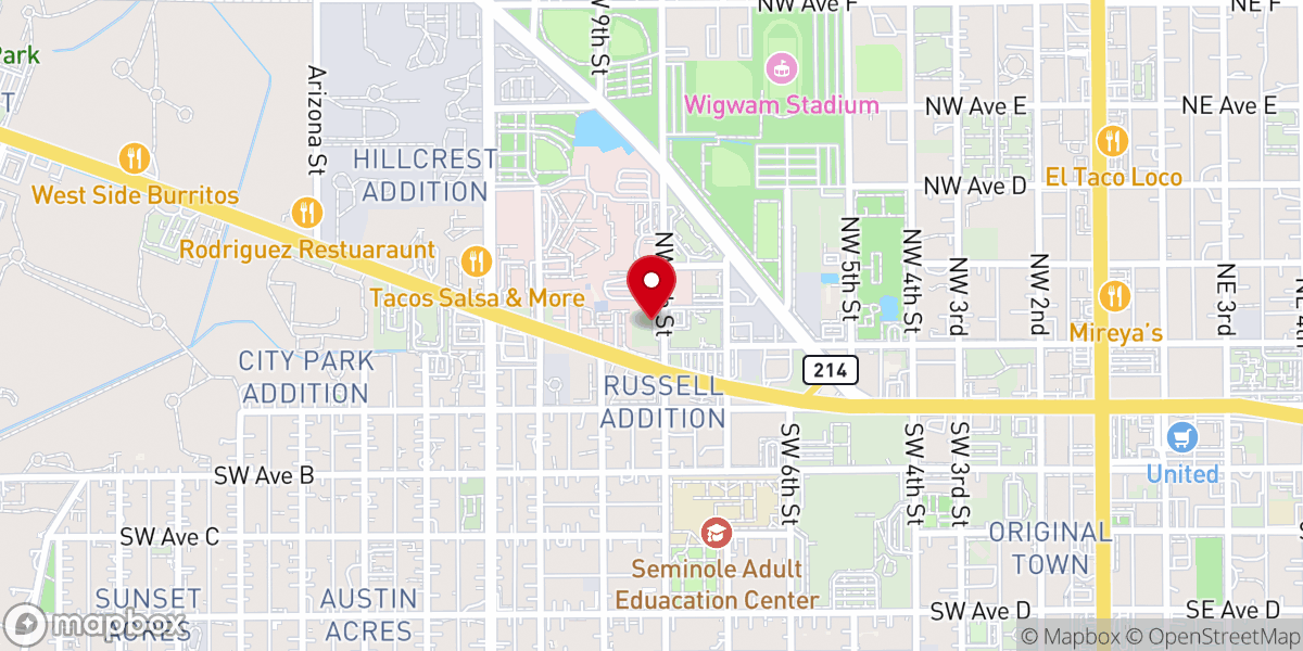 Map showing location of Bible Baptist Church