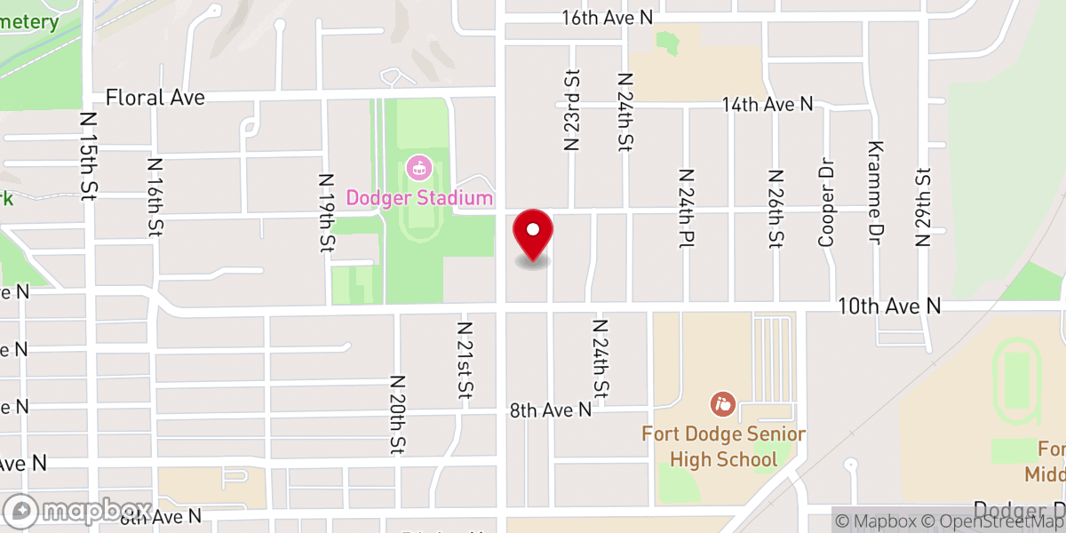 Map showing location of Christ Lutheran Church