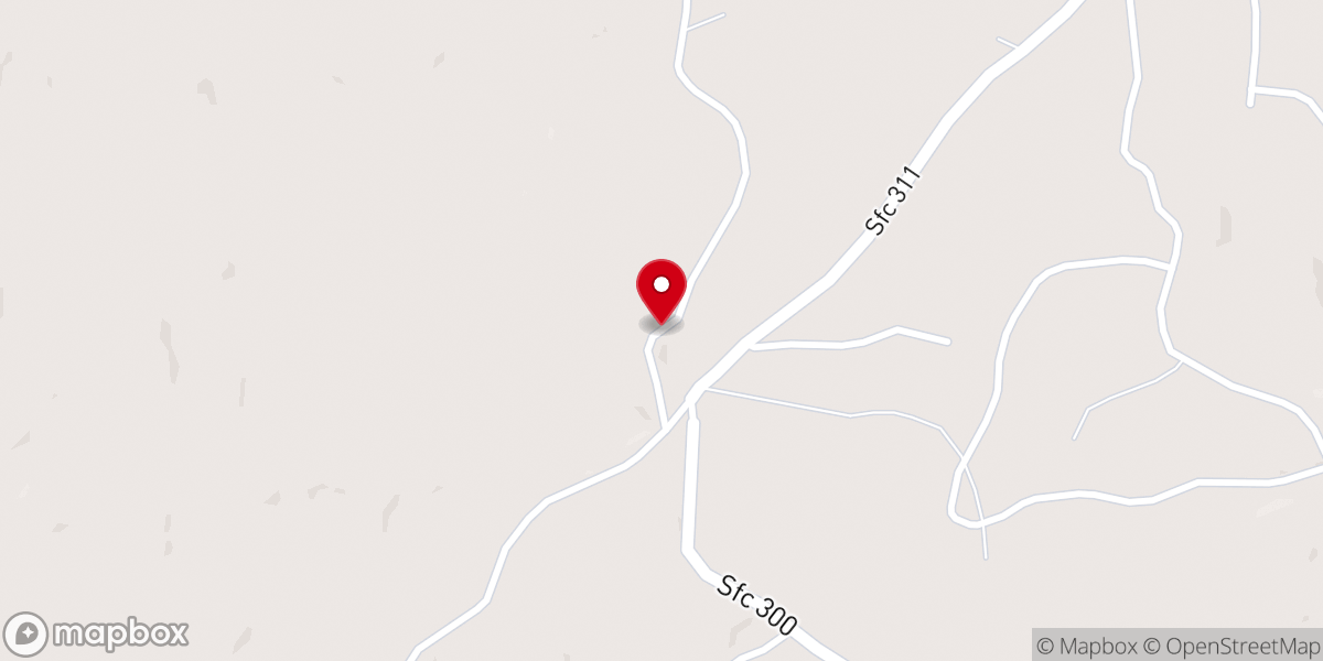 Map showing location of Oak Hill Church of God