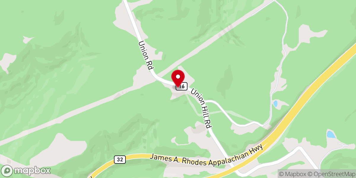 Map showing location of Union Hill Church