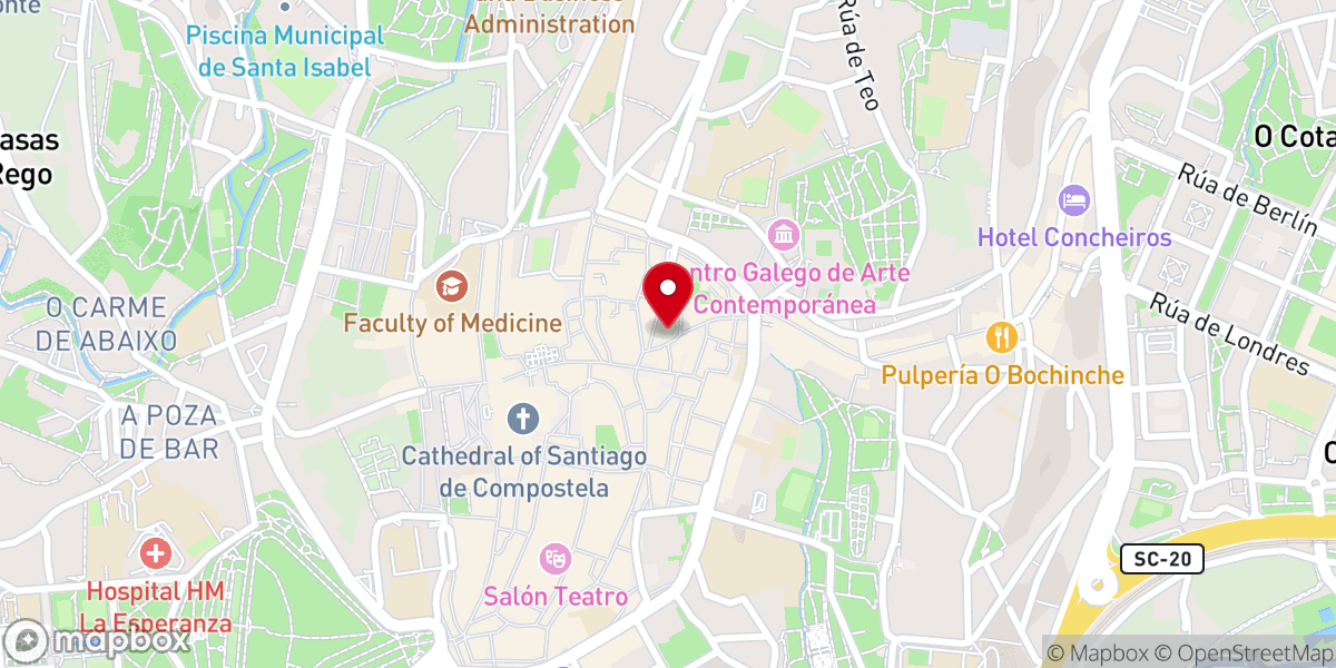 Map showing location of Capilla de las Ánimas