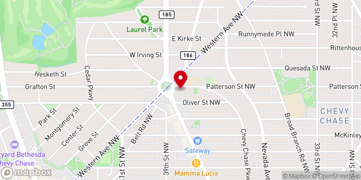 Map showing location of The Chevy Chase Presbyterian Church